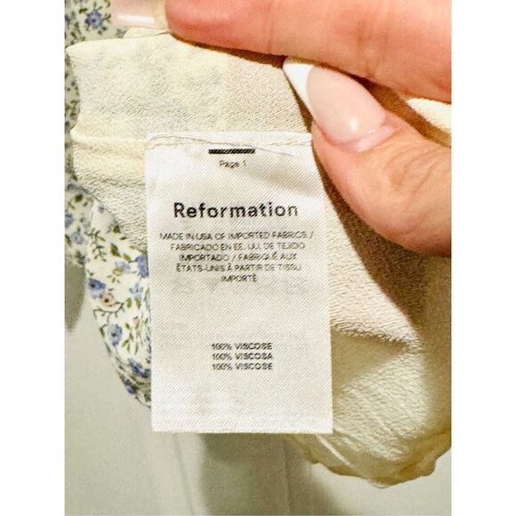 NWOT REFORMATION Idalia Printed Open Back Cutout Ruffle Sleeve Mini Dress 10US - Picture 12 of 16